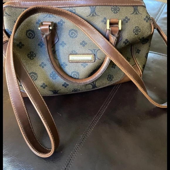 rosetti purse satchel style tan & brown zip top crossbody strap - Picture 2 of 4